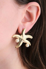 Heliophilia Silver Pendientes de Latón Dorados con Circonio